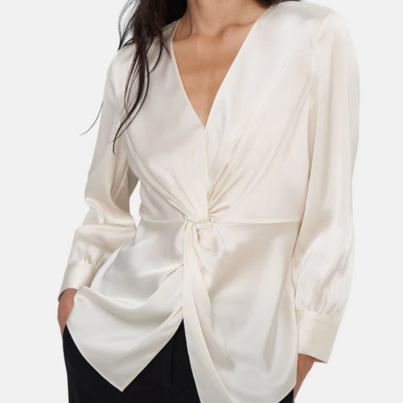 Theory Tops - THEORY Twist Blouse in Satin NWT Size 8